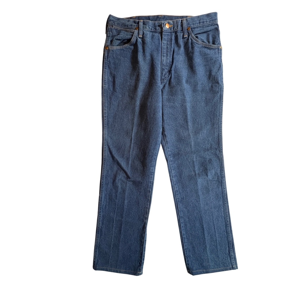 Wrangler Cowboy Cut Slim Fit Jeans Mens 34x32 Blue Denim 936PWD Made in USA